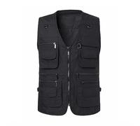 Chaleco de exterior para hombre 7XL talla grande: chaleco de trabajo para hombre, verano, fino, chaleco de pescador, con muchos bolsillos, chaqueta softshell ligera, sin mangas, chaleco multifunción