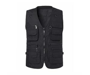 Chaleco de Exterior para Hombre 7XL Talla Grande de Trabajo, Verano, Fino de Pescador con Muchos Bolsillos - Chaqueta Softshell Ligera, Sin Mangas, Multifunción