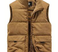 chaleco de felpa de invierno para hombre, ropa de trabajo para exteriores con múltiples bolsillos, chaqueta tipo camisola para hombre