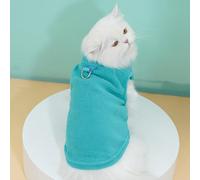 Chaleco de forro polar con anillo de lino, suave, ligero, transpirable, para cachorros, perros pequeños y medianos gatos, chihuahua, cálido para otoño/invierno Gne838 (D, L)