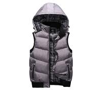 Chaleco de forro polar con cremallera completa para hombre y hombre | Chalecos con capucha desmontable de cuello redondo, chaleco de terciopelo con cremallera completa, abrigo cálido sin mangas