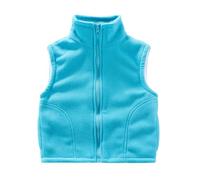 Chaleco de forro polar de invierno para niños y niñas, peso ligero, bonitos patrones de dibujos animados, cierre de cremallera, sin mangas, Bu2., 8-9 años