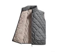 Chaleco de forro polar de poliéster para hombre para chaleco térmico suave ajustado (gris 2XL)