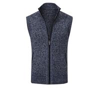 Chaleco de forro polar para hombre: chaleco acolchado de forro polar 5XL, ligero, para trabajo, softshell, para otoño e invierno, ajustado, para hombre, azul, XL