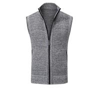 Chaleco de forro polar para hombre: chaleco acolchado de forro polar 5XL, ligero, para trabajo, softshell, para otoño e invierno, ajustado, para hombre, gris, XL