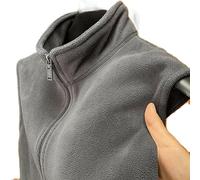 Chaleco de forro polar para hombre con cuello alto vertical y construcción de doble cara sin costuras para una mayor calidez en estaciones de transición (L gris)