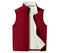 Chaleco de forro polar para hombre, cuello alto, sin mangas, con cremallera, ligero, térmico, cálido, casual, holgado, grueso, cálido, para exteriores, trabajo, golf, viajes, ropa exterior con