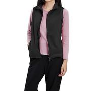 Chaleco de forro polar para mujer, cálido, sin mangas, ligero, para otoño, uso diario, invierno, vacaciones, cuello alto, cómodo, sin mangas, con bolsillos laterales suaves, Negro, XXL