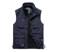 Chaleco De Fotografía De Pesca Para Hombre - Chaleco De Secado Rápido Para Exteriores Para Hombre Chaleco Informal Con Bolsillo Para Fotografía Y Pesca (Navy Xxl)