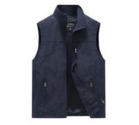 Chaleco De Fotografía De Pesca Para Hombre Chaleco Ligero Para Exteriores Para Hombre Chaqueta Informal De Moda Con Cuello Alto Y Sin Mangas Para Uso Diario En Primavera Verano Y Otoño (Dark Blue Xxl)
