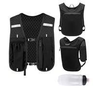 Chaleco de Hidratación para Running Hombre y Mujer, Ultra Ligero y Transpirable con Botella de 500ml, Bandas Ajustables, Elementos Reflectantes Ideal para Correr, Senderismo Trail Ciclismo y Maratón