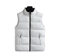 Chaleco De Invierno Sin Manga Chaleco Cálido Sin Mangas para Hombre, Chaleco Acolchado, Ropa De Abrigo, Ligero, Aislado, Cálido Chaqueta Cálida De Invierno(White,8XL)