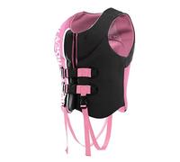 Chaleco de Kayak Ajustable para Adultos Chaleco de Flotación de Alta Flotabilidad con Correas Entrepierna para Navegación Natación Deportes Acuáticos Seguridad en El Agua(Pink,XL)