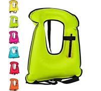 Chaleco de Kayak Hinchable Alta Flotabilidad Diseño Compacto Portátil Ajustable Soporte de Flotación Ligero para Natación Esnórquel Actividades Acuáticas al Aire Libre(Green)