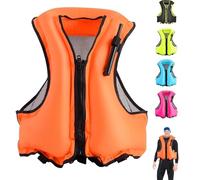 Chaleco de Kayak Hinchable para Adultos, Chaleco de Seguridad Ligero Transpirable con Inflado en 3 Respiros y Diseño Plegable para Esnórquel Kayak Paddle(Orange)