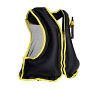 Chaleco de Kayak Inflable portátil Ajustable para Todos con Sistema de inflado Manual para Piragüismo Bote Buceo Pesca Deportes acuáticos Uso(Black)