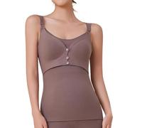 Chaleco de lactancia cálido para embarazo, cómodo poliéster sin costuras, parte superior de lactancia para clima frío, maternidad, esencial, maternidad, lactancia, camiseta sin mangas para invierno