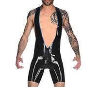 Chaleco De Látex De Goma Para Hombre, Mono De Hombre Con Cremallera En La Entrepierna, Blanco Y Negro,Red And Black,XS