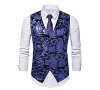 Chaleco de Lentejuelas con Purpurina for Hombre, Chaleco de Fiesta sin Mangas for Discoteca, Boda, Eventos de Club, Nochevieja, Fiestas de Disfraces(D,M)