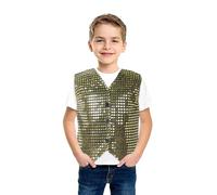 Chaleco de Lentejuelas para niños, sin Mangas, Chaqueta de Traje, Brillante, Fiesta, Discoteca, Parte Superior con Botones, Hip Hop, Jazz, Ropa de Danza callejera, Disfraz de Danza 2026