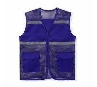 Chaleco de malla de red con tira reflectante para el trabajo, estilo casual unisex adecuado para todas las estaciones y actividades (3XL azul)