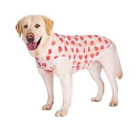 Chaleco de malla para perro Golden Retriever Labrador y otros perros medianos y grandes, transpirable, ligero, diseño de impresión (fresa rosa, 4XL)