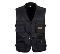 Chaleco De Malla Secado Rápido con Múltiples Bolsillos Posterior Removible Vest Negro XL