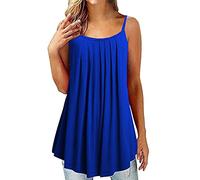 Chaleco de Mujer Casual Tops con Cuello Halter Blusa Sexy High Low Hem Cami Tank Top Hueco Sexy de Punto Halterneck Chaleco sin Mangas de Punto Tank Tops Cami Chaleco Suelto Top Blusa sin Mangas