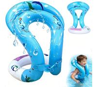 Chaleco de Natación, Chaleco de flotabilidad, Chaleco Flotador, Equipado con una Hebilla de Seguridad Ajustable, Flotador para el Aprendizaje de la Natación Ideal para Niños (Azul)