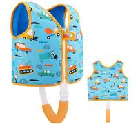 Chaleco de natación OSHYLE para niños pequeños, Chaleco Flotante con Correa de Seguridad, Ayuda a la flotabilidad (E-Vehicles, S(1-3))