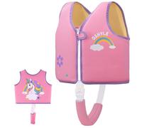 Chaleco de natación OSHYLE para niños pequeños, Chaleco Flotante con Correa de Seguridad, Ayuda a la flotabilidad (R-Unicorn, M(3-6))