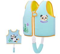 Chaleco de natación OSHYLE para niños pequeños, Chaleco Flotante con Correa de Seguridad, Ayuda a la flotabilidad (BU-Panda, M(3-6))