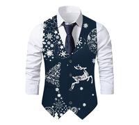 Chaleco de Navidad para hombre, chaleco de Navidad, divertido, chaleco de Navidad, fiesta de Navidad, Santa, fiesta de boda, sin mangas, ajustado, a cuadros, chaleco de traje, chaleco navideño, Vest