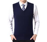 Chaleco de negocios para hombre, sin mangas, clásico, de punto, grueso, de felpa, cuello en V, cómodo, elegante, cálido, versátil, atemporal, de alta calidad, moderno, cómodo, duradero, fácil de