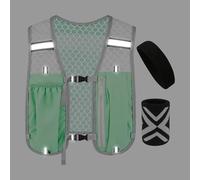 Chaleco de noche para correr - Equipo de hidratación deportiva con diadema y muñequera - Chaleco de paquete de seguridad para correr, para hombres y mujeres al aire libre fitness caminar senderos