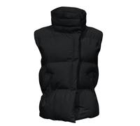 Chaleco de oro Autumn And Winter Solid Colour Waistcoat Lapel New Sleeveless Cotton Clothing chaleco chaqueta para mujer, chaqueta corta a cuadros, Le Noir, L