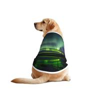Chaleco de perro con estampado de auroras boreales oscuras, ropa suave y transpirable para mascotas, ropa de moda sin mangas para razas medianas y grandes