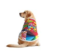 Chaleco de perro con estampado de collage colorido, suave y transpirable, ropa sin mangas, ropa de moda para razas medianas y grandes