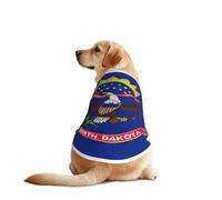 Chaleco de perro con estampado de la bandera del estado de Dakota del Norte, camisa suave y transpirable para mascotas, ropa sin mangas, ropa de moda para razas medianas y grandes