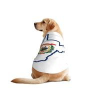 Chaleco de perro con estampado de mapa de la bandera del estado de Virginia Occidental, camisa suave y transpirable para mascotas, ropa sin mangas, ropa de moda para razas medianas y grandes