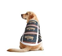 Chaleco de perro con estampado de mapa de la bandera del estado de Wyoming, ropa suave y transpirable para mascotas, ropa de moda sin mangas para razas medianas y grandes