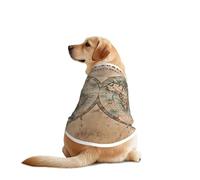 Chaleco de perro con estampado de mapa del mundo manchado, suave, transpirable, ropa sin mangas, ropa de moda para razas medianas y grandes