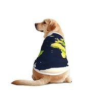 Chaleco de perro con estampado de mapa del mundo, suave, transpirable, ropa sin mangas, ropa de moda para razas medianas y grandes