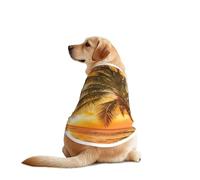 Chaleco de perro con estampado de palmera tropical y puesta de sol, ropa suave y transpirable para mascotas, ropa sin mangas, ropa de moda para razas medianas y grandes