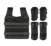 Chaleco de Pesas de 35 Kg con Pesas de 6 Kg para Piernas y Brazos de 5 Kg, Chaleco de Entrenamiento Ajustable con 32 Bolsillos, Tejido de Malla, Correas para los Hombros que (35kg)