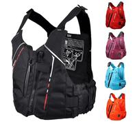 Chaleco de Pesca con Mosca Ligero Cómodo Cubierta Nylon Relleno Suave para Kayak Vela Rafting Pesca al Aire Libre y Río(Black,L)