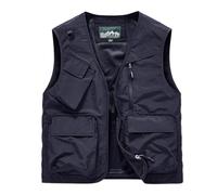 Chaleco de pesca de secado rápido para hombre, chaleco de pesca con muchos bolsillos, chaleco informal de verano, sin mangas, ligero, fotografía, chaleco deportivo, camping, caza, senderismo, chaleco