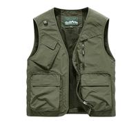Chaleco de pesca de secado rápido para hombre, chaleco de pesca con muchos bolsillos, chaleco informal de verano, sin mangas, ligero, fotografía, chaleco deportivo, camping, caza, senderismo, chaleco