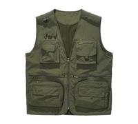 Chaleco de pesca para hombre con muchos bolsillos, chaleco de safari, ligero, transpirable, chaleco de trabajo, camping, senderismo, viajes, deporte, caza, ocio, para pesca, caza, fotografía