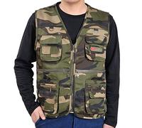 Chaleco de pesca para hombre, con múltiples bolsillos, ligero, safari, sin mangas, chaleco utilitario de verano, camping, senderismo, entrenamiento, fotografía, ropa exterior, mezcla de algodón